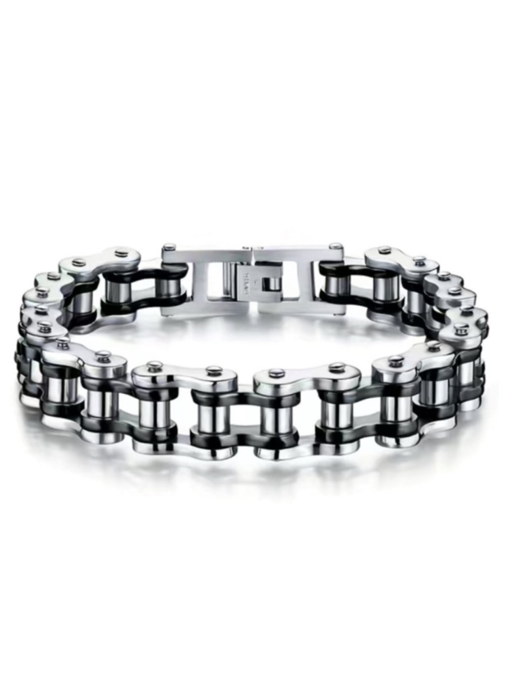 Stainless Steel Bike Chain Bracelet | 8.5” 12mm | Motorcycle Biker Punk Unisex